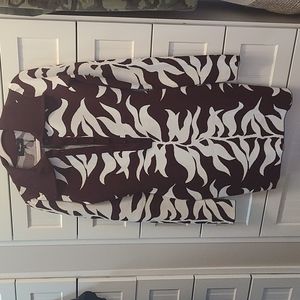 Hanifa burgundy and white sweater dress